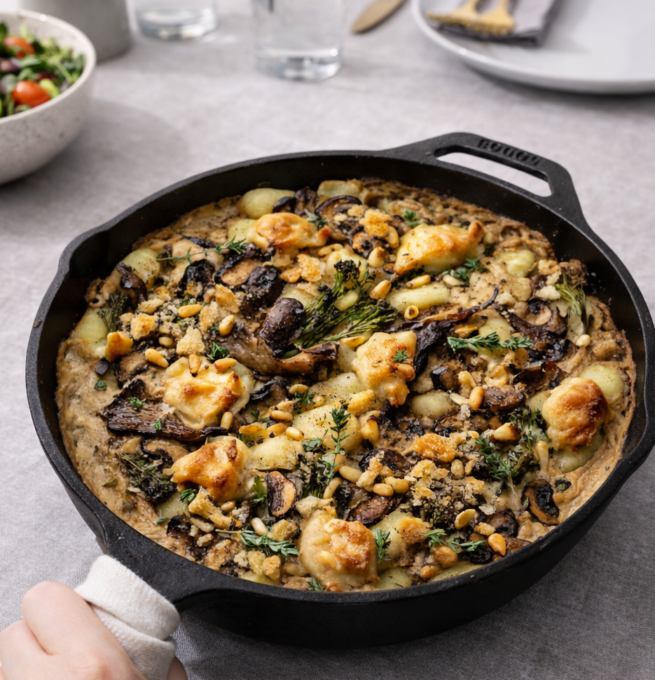 Pine Nut & Mushroom Gnocchi Bake (V)